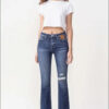 Full Size High Rise Flare Jeans e24.0 | Emf - Faux Leather /