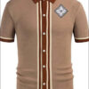 Preppy Lapel Single-Breasted Button Short-Sleeved Knitted